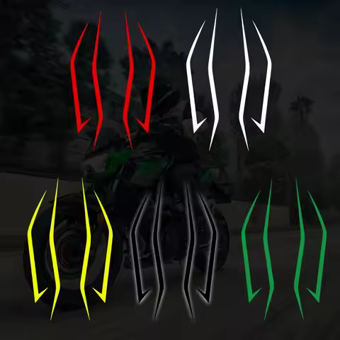 4PCS Motorcycle Fairing Sticker Decoration Reflective Cool Front Pull Headlight Decals for Kawasaki 