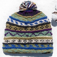 手工編織純羊毛帽/編織帽/針織毛帽/內刷毛手織毛帽-北歐迷幻森林