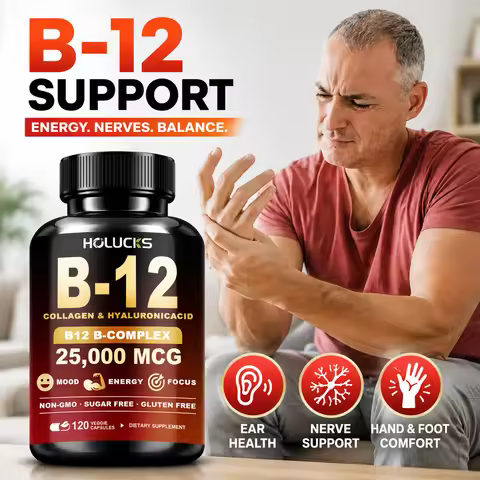 Premium B-Complex B12 Supplement, for Brain & Cogitive Function, Immune & Nervous System Health, Dai