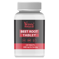 Holy Natural Beet Root Tablet - 120 Tablets | (500 mg/tab) 1000 mg per serving | Rich in Calcium, Ir