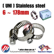 [ Unigawa ] Stainless steel Hose Clips/Clamps Clip 6 ~178mm, Samco hose clip,kunci pipe,radiator hose clip,tube clamp