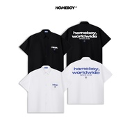 HOMEBOY เสื้อครอปคอปก รุ่น HB.HOMEWORLD CROPPED SHIRT