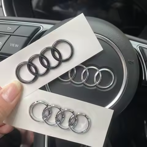 Car Steering Wheel Center Sticker Random Emblem Decals For Audi Sline A3 A4 B8 8P B9 8V B6 A5 B7 A1 