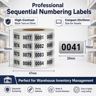 1-2000 Number Inventory Stickers Waterproof Labels Inventory Tags fit Inventory Storage Office