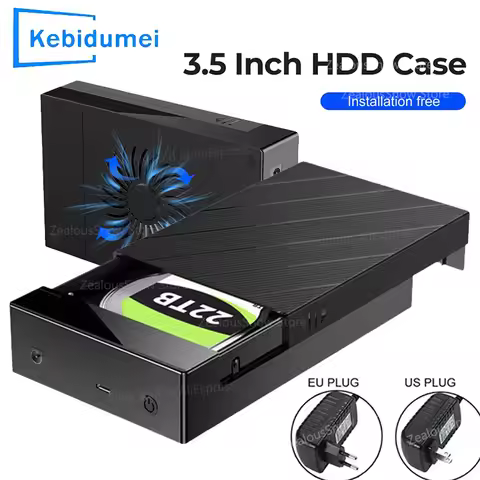 2.5/3.5 inch HDD Case USB3.0 to SATA External Hard Drive Support 22TB Hard Drive Enclosure 5Gbps Hig