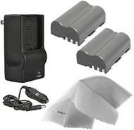 High Capacity 'Intelligent' Batteries (2 Units) Compatible with Nikon D90 + AC/DC Travel Charger