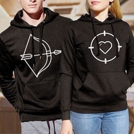 BIG SIZE ARROW HOODIE COUPLE HOODIE JACKET BASIC BLACK HOODIE S M L XL 2XL 3XL 4XL 5XL 6XL