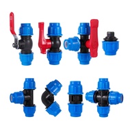 PE Water Pipe Connector Pipe Fittings 20/25/32/40/50mm Water Tube Direct Pipe Quick Valve Connector 