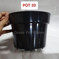 Pot Bunga Tanaman Plastik Hitam 20 - Pot Hitam No 20