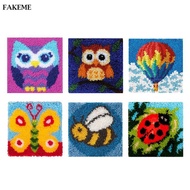 [SharprepublicefMY] Latch Hook Kits Crochet Yarn Kits, diy work Crocheting Rug Yarn Cushion Embroide
