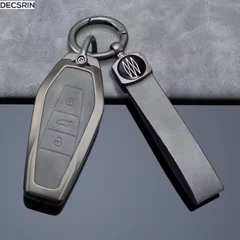 Leather Alloy Car Key Case Cover Shell Fob for Chery Icar 03 Icar03 AIQAR EQ7 EQ5 EQ3 JAECOO J6 J7 J