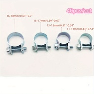 40pcs iron galvanized natural gas water pipe mini pipe clamp  [11-13mm+13-15mm+15-17mm+16-18mm]
