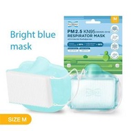 FLOMAX (โฟลแมกซ์) KN95 &amp; FFP2 หน้ากากพับจีบ ป้องกันฝุ่นละออง PM2.5, เทียบเท่า N95 (Air purifying mask) (บรรจุ 1 ชิ้น) ฟ้า size M