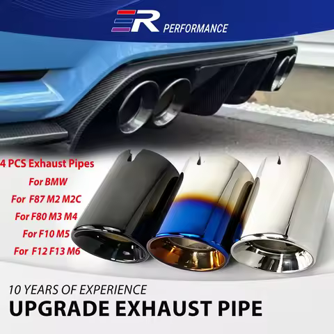 4 Pcs Exhaust Tips For BMW F87 M2 M2C F80 M3 F82 F83 M4 F10 M5 F12 F13 M6 Stainless Car Accsesories 