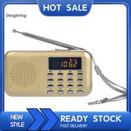 DL L218AM Digital Radio 2 Inch Rechargeable Emergency Flashlight AM FM Portable Radio Speaker MP3 Music Player for Elderly