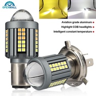 OPENMALL 1Pc Motorcycle Led Headlight H4 BA20D Headlight Projector Lens Moto Signal Lamp Bulb White 