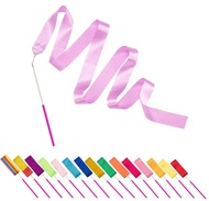 PAMASE Dance Ribbons - 16 Packs Ribbon Wands with Non-slip Handle for Kids, 6.6ft Rhythmic Gymnastic