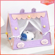 [szxmkj2] Doll Tent Bed Adorable Portable Mini Tent Plush Figure Sleeping Bed Dollhouse Accessories 