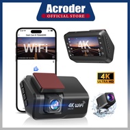Acroder Dashcam kereta Dual-Channel 4K WiFi GPS 3Inch Screen G-sensor 24 Hour Parking Monitoring