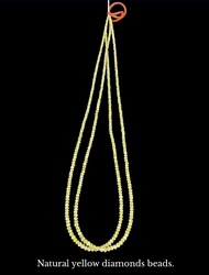 100% natural yellow diamonds 2 MM beads. เพชรสีเหลืองธรรมชาติ 100% ลูกปัด 2 มม.