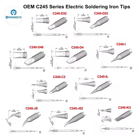 C245 C470 Solder Tips C245-D22/D48 C245-C2/C3/C5 C245-B/BC4/K/KU/J02/IL Soldering Iron Tips For Sold