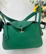 🌈Hermes💚Lindy 26💚竹子綠色銀扣🌟99新🌟TC皮🌟lindy26🌟lindy🌟notminilindy🌟notlindy30🌟愛馬仕🌟