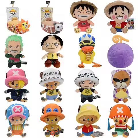 Kawaii One Piece Tony Tony Chopper Monkey D Luffy Soft Plush Toys Mr.13 Law Karoo Sabo Gum-Gum Fruit