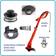 GL300 GRASS TRIMMER SPARE PART, ACCESSORIES,REFILL NYLON LINE,COVER SPOOL CAP, BLACK SPRING, GUARD AND GL260 DECKER