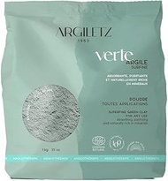 Argiletz Green Clay Surfine 2.2Lb/1Kg. 100% sourced and produced in France.
