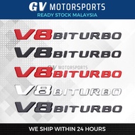 V8 BITURBO Emblem AMG Fender Badge Logo for Mercedes C63 E63 G63 S63 GLE63 GLS63 W222 W223 W205 W204