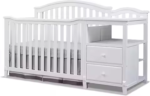 Furniture Berkley Crib and Changer with Slat Panel Back Classic -in- Convertible Diaper Changing Tab