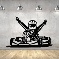 Stiker Dinding Kamar Tidur Anak Racing Car Wall Decal Bedroom Game Room House Decor Vinyl Wall Stick