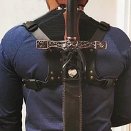 Medieval Vintage Leather Sword Sheath Scabbard Holder Knight Warrior Cosplay Costume Accessory For M