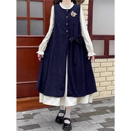 outfit woman set casual outfit set for woman outfit woman Sweet Preppy Style Sleeveless Vest Skirt L