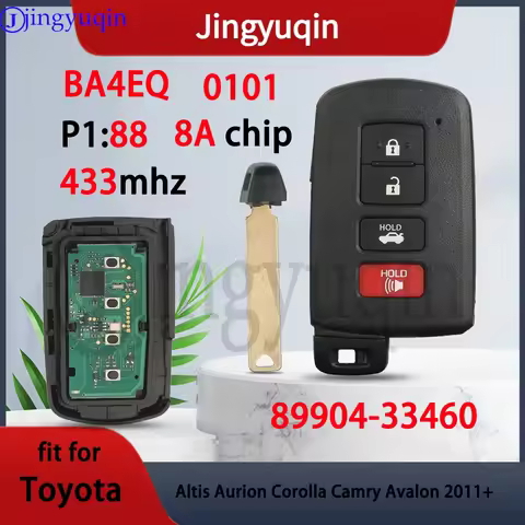 jingyuqin BA4EQ Smart Key Fob P1: 88 ID8A 433mhz 89904-33460 0101 Keyless Go For Toyota Corolla Camr