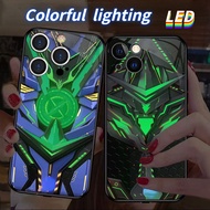 Mecha glass LED light glow phone case for Samsung phone case S21+ S21ULTRA S22 S22ULTRA S20ULTRA S23ULTRA S23+ S20 S21 S20+ S22+ S10+ S9 S9+ S24Ultra S24+ S24 Note20ultra