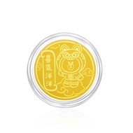 CHOW TAI FOOK Line Friend Collection 999.9 Pure Gold Coin - CNY Cony 喜气洋洋 R30633
