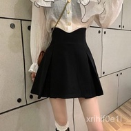 Summer Tencel Skirt Summer Black Fishbone High Waist Skirt Design Feel Niche Character Cover Cross S