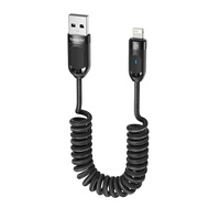 Toocki 1.8M Spring Cable for iPhone 14 13 12 11 Pro Max 8 7 Plus iPad Airpods 2.4A USB Lighting Cabl