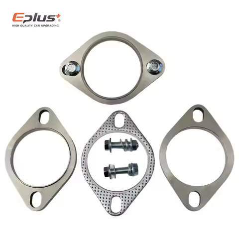 Eplus Universal 2 Holes 304 Stainless Steel Car Motorcycle Exhaust pipe Muffler Flange Joint 51MM 63