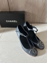 chanel 藍色高跟鞋 37 真品