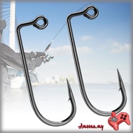 AMOONA 50Pcs Long Shank Bend Jig Hook  Carbon Steel Fishing Jig Hook 90 Degree Jig Hook Aberdeen Jig
