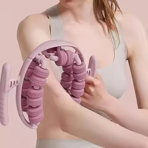 28-Wheel Annular Leg Clamp Massager with Six-Axis Floating, Double-Layer Massage Wheels for Muscle S