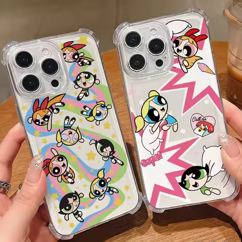 ACool Girl P-Powerpuffs Phone Case for Apple iPhone 17 Air 16 15 14 Plus 13 12 11 Pro Max Anti-drop 