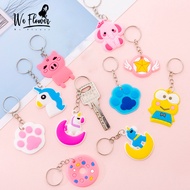 We Flower Cartoon Unicorn Frog XO We Bare Bears Keychain Student Bag Keyring Pendant Creative Gift