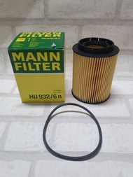 กรองน้ำมันเครื่อง  Audi  Q7  4L  ( 2006 - 2015 )  รุ่น  3.6 FSI   Oil Filter Mann HU 932/6n / HU932/