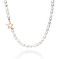 MARON สร้อยไข่มุกแท้ สร้อยเงินแท้ สร้อยเปล่า สร้อยคอ | Lucky Star Pearls Necklace