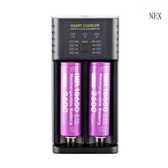 NEX 3 6V 3 7V 2-slot 18650 Lithium-Battery Charger for 22650 25500 26650 IMR-INR-ICR