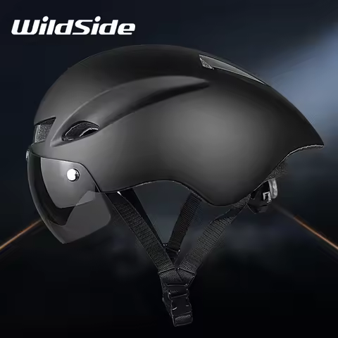 Wildside Aero TT Road Bicycle Helmet Racing Ultralight Triathlon TT Bikes Safety Helmets Goggles Cyc