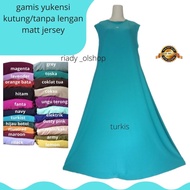 Gamis Yukensi Tanpa lengan Jumbo xxxl Ld 130 PJ 140 cm Inner Dress Jumbo bahan jersey premium tebal